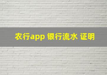 农行app 银行流水 证明